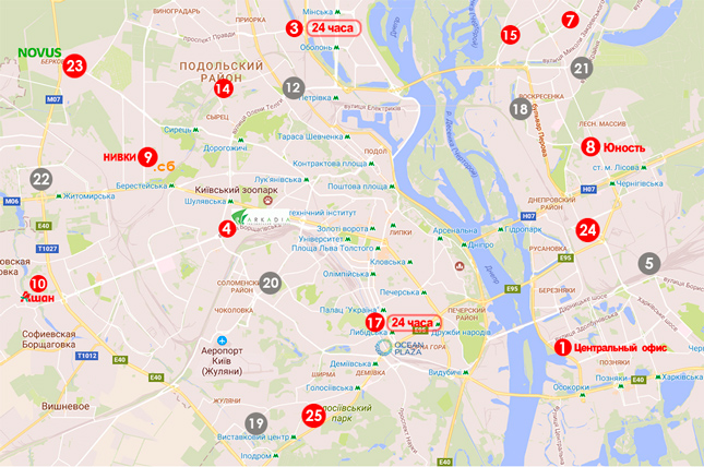 Мапа видачі протимоскітних сіток у Києві