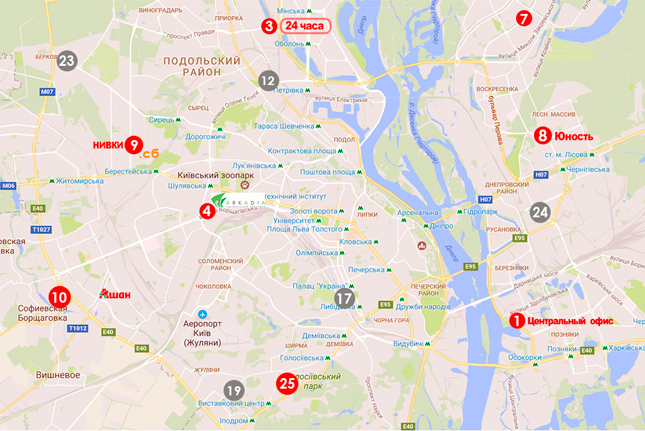 Мапа видачі протимоскітних сіток у Києві