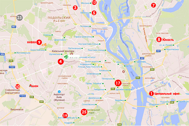 25 отделений выдачи москитных сеток в Киеве